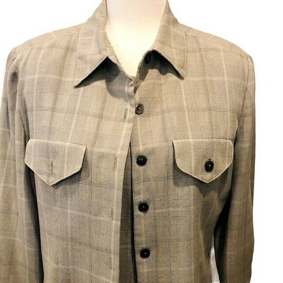 Laura Madrigano Vintage 1980 1990 2 Pc Coat Dress Black White Plaid  Sz 12 - Picture 5 of 6